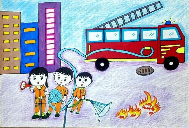 二年級的消防安全兒童彩色畫精選